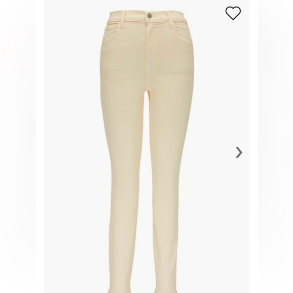J. Brand Leenah Macadamia High-Rise Ankle Skinny Jean Stretchy IVORY 31 Large - Picture 2 of 5